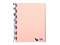 Cahier spirale liderpapel a6 micro wonder 240 pages 90g 5x5mm 4 bandes couleurs rose
