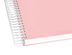 Cahier spirale liderpapel crafty couverture contrecollée a4 240p 90g/m2 5x5mm microperforé 4 trous coloris rose
