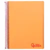 Cahier spirale liderpapel a4 micro wonder 240 pages 90g 5x5mm 4 trous 5 bandes couleurs orange