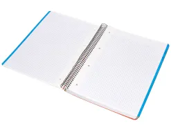 Cahier spirale liderpapel a4 micro wonder 240 pages 90g 5x5mm 4 trous 5 bandes couleurs orange