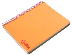 Cahier spirale liderpapel a4 micro wonder 240 pages 90g 5x5mm 4 trous 5 bandes couleurs orange