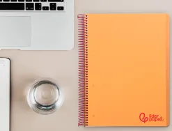 Cahier spirale liderpapel a4 micro wonder 240 pages 90g 5x5mm 4 trous 5 bandes couleurs orange