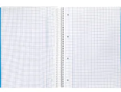 Cahier spirale liderpapel a4 serie smart couverture cartonnee souple 80f 75g/m2 5x5mm double marge 4 trous