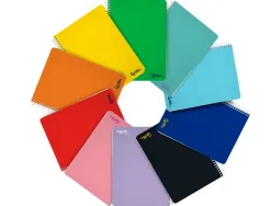 Cahier spirale liderpapel a4 serie smart couverture cartonnee souple 80f 75g/m2 5x5mm double marge 4 trous