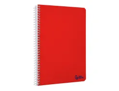 Cahier spirale liderpapel a4 serie smart couverture cartonnee souple 80f 75g/m2 5x5mm double marge 4 trous