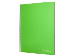 Cahier spirale liderpapel jolly couverture contrecollée a4 280p 75g/m2 5x5mm microperforé 4 trous coloris vert