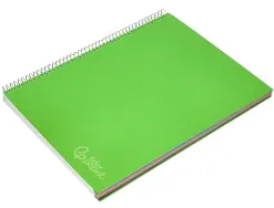 Cahier spirale liderpapel jolly couverture contrecollée a4 280p 75g/m2 5x5mm microperforé 4 trous coloris vert