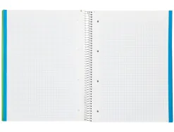 Cahier spirale liderpapel jolly couverture contrecollée a4 280p 75g/m2 5x5mm microperforé 4 trous coloris vert