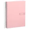 Cahier spirale liderpapel crafty couverture contrecollée a5 240p 90g/m2 5x5mm microperforé 6 trous coloris rose