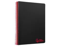 Cahier spirale liderpapel a5 micro wonder 240 pages 90g 5x5mm 6 trous 5 bandes couleurs noir