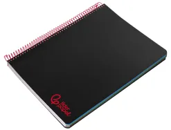 Cahier spirale liderpapel a5 micro wonder 240 pages 90g 5x5mm 6 trous 5 bandes couleurs noir