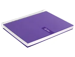 Cahier spirale liderpapel crafty couverture contrecollée a5 240p 90g/m2 5x5mm microperforé 6 trous coloris violet