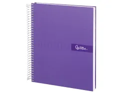 Cahier spirale liderpapel crafty couverture contrecollée a5 240p 90g/m2 5x5mm microperforé 6 trous coloris violet