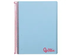 Cahier spirale liderpapel a4 micro wonder 240 pages 90g 5x5mm 4 trous 5 bandes couleurs bleu ciel