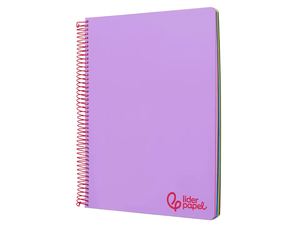 Cahier spirale liderpapel a4 micro wonder 240 pages 90g 5x5mm 4 trous 5 bandes couleurs violet