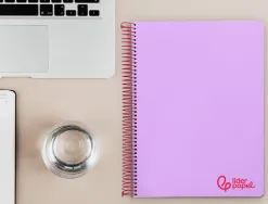 Cahier spirale liderpapel a4 micro wonder 240 pages 90g 5x5mm 4 trous 5 bandes couleurs violet