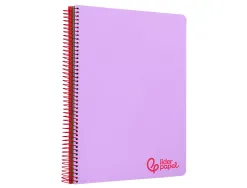 Cahier spirale liderpapel a4 micro wonder 240 pages 90g 5x5mm 4 trous 5 bandes couleurs violet