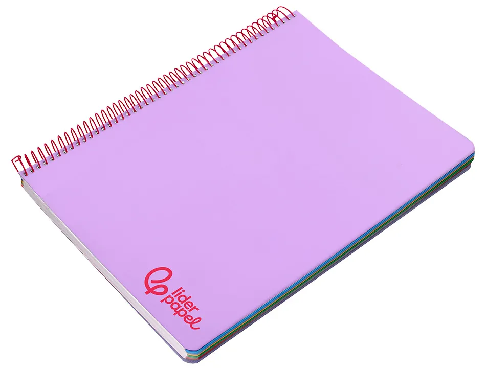Cahier spirale liderpapel a4 micro wonder 240 pages 90g 5x5mm 4 trous 5 bandes couleurs violet