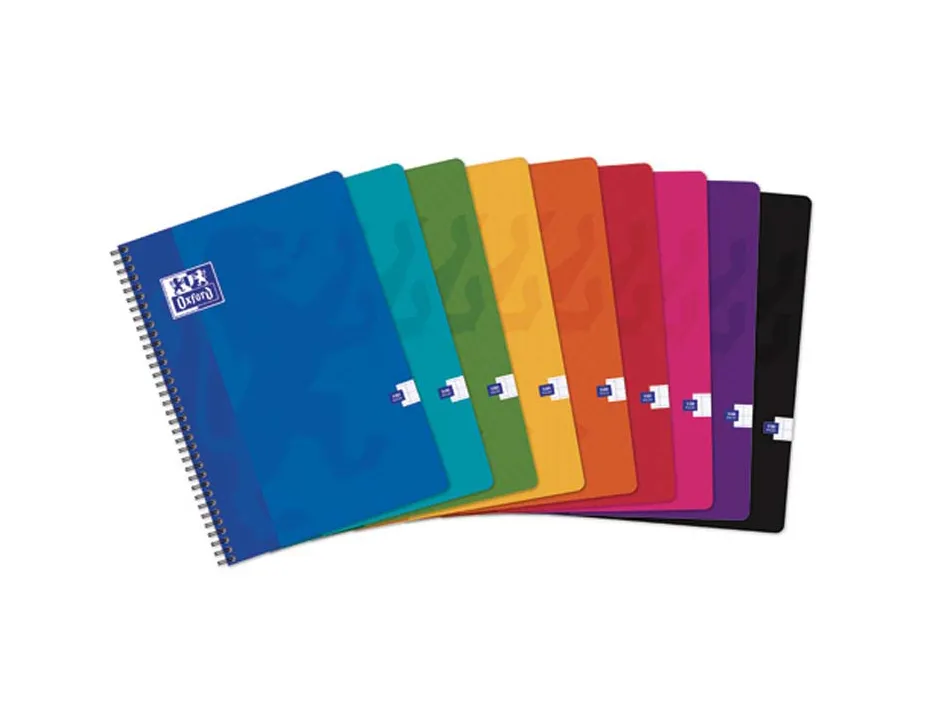 Cahier spirale oxford couverture cartonnée reliure intégrale optik paper a4 21x29,7cm 100 pages 90g séyès