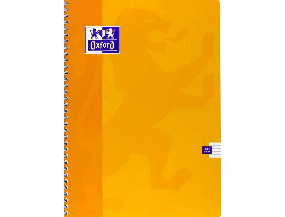 Cahier spirale oxford couverture cartonnée reliure intégrale optik paper a4 21x29,7cm 180 pages 90g séyès