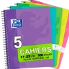 Cahier spirale oxford couverture cartonnée reliure intégrale optik paper a5+ 17x22cm 180 pages 90g 5x5mm 4 trous