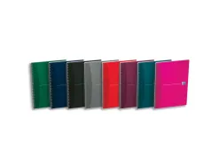 Cahier spirale oxford essentials · a4 (21×29,7 cm) · 100 pages · ligne 7 mm · couverture carte souple · coloris assortis