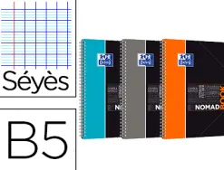 Cahier spirale oxford study nomadbook reliure intégrale b5 176x250mm 160 pages 90g séyès