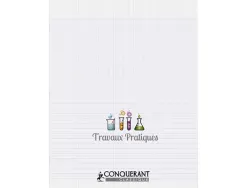 Cahier travaux pratiques conquérant classique couverture pp incolore a4+ 24x32cm 96 pages 90g dessin 90g séyès/uni