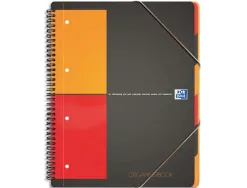 Cahier trieur oxford organiser book optik paper couverture polypropylène 160 pages 5x5mm 3 rabats fermeture élastique