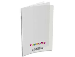 Cahier vie agrafé conquérant classique couverture polypropylène a4+ 24x32cm 96 pages 48 lignées 10mm/48 unies 90g