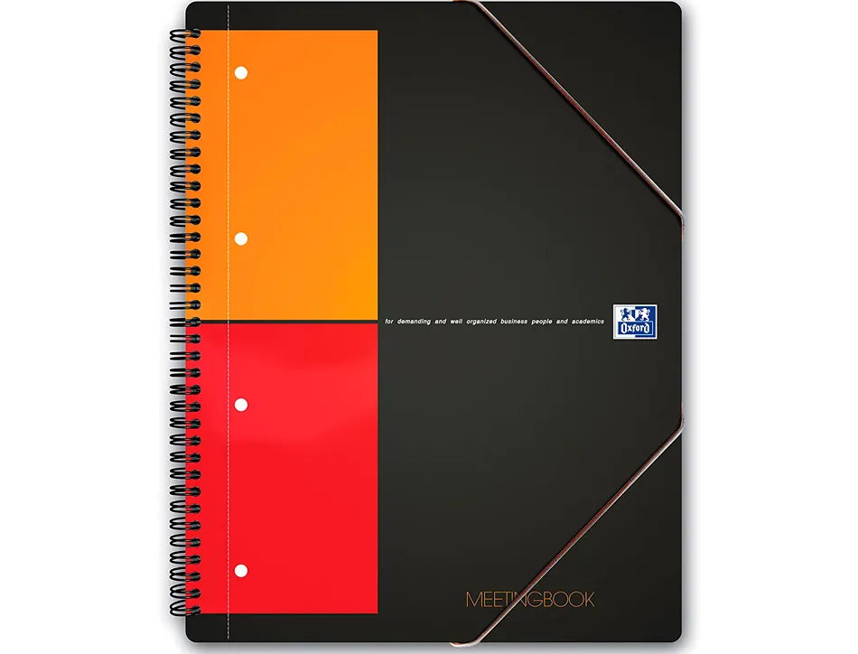 Cahier-chemise oxford meeting book optik paper couverture pp a4+ 21x32cm 160 pages ligné fermeture élastique