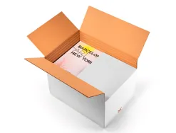 Caisse americaine q-connect ultra-resistante reglable en hauteur double cannelure 7mm 450x280x375mm coloris blanc