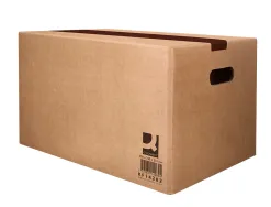 Caisse americaine q-connect avec poignees carton recycle cannelure 5mm 500x340x310mm coloris kraft