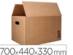 Caisse americaine q-connect ultra-resistante avec poignees double cannelure 7mm 700x440x330mm coloris kraft