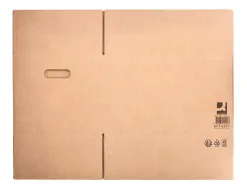 Caisse americaine q-connect ultra-resistante avec poignees double cannelure 7mm 700x440x330mm coloris kraft