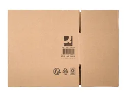 Caisse americaine q-connect ultra-resistante carton recycle double cannelure 7mm 500x340x310mm coloris kraft