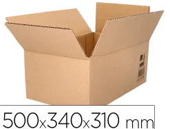 Caisse americaine q-connect ultra-resistante carton recycle double cannelure 7mm 500x340x310mm coloris kraft