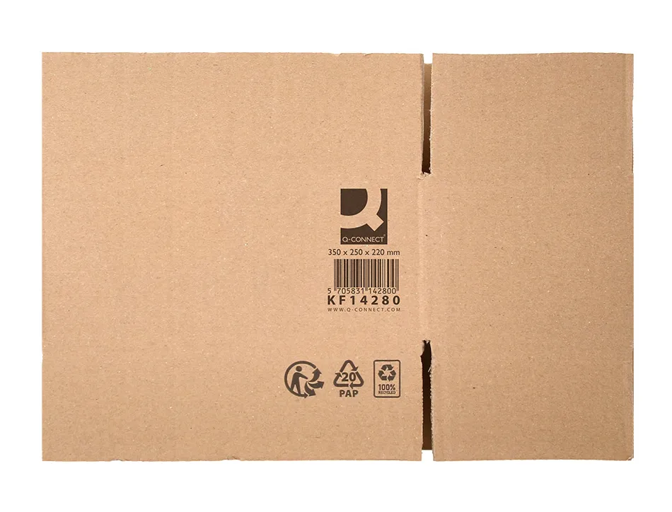 Caisse americaine q-connect carton recycle cannelure 5mm 350x250x220mm