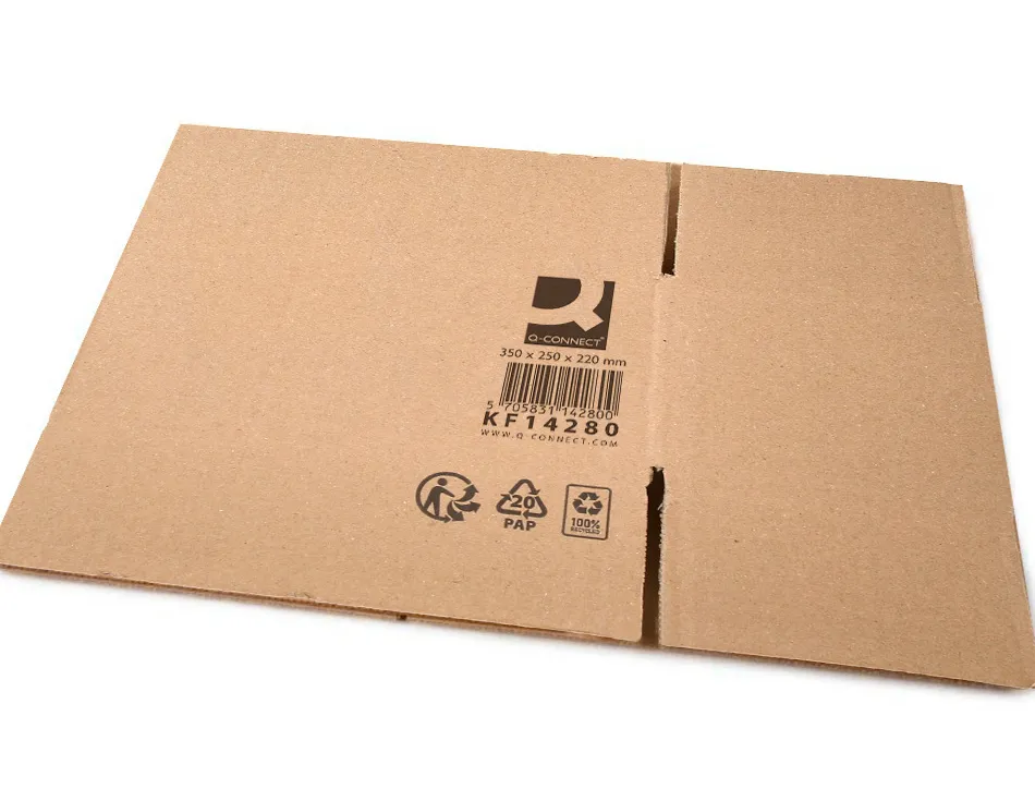 Caisse americaine q-connect carton recycle cannelure 5mm 350x250x220mm