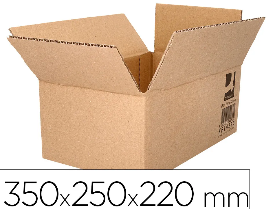 Caisse americaine q-connect carton recycle cannelure 5mm 350x250x220mm