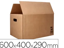Caisse americaine q-connect ultra-resistante avec poignees double cannelure 7mm 600x400x290mm coloris kraf