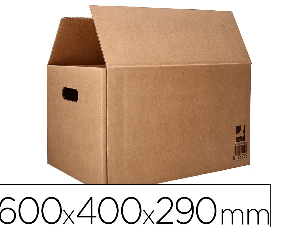 Caisse americaine q-connect ultra-resistante avec poignees double cannelure 7mm 600x400x290mm coloris kraf