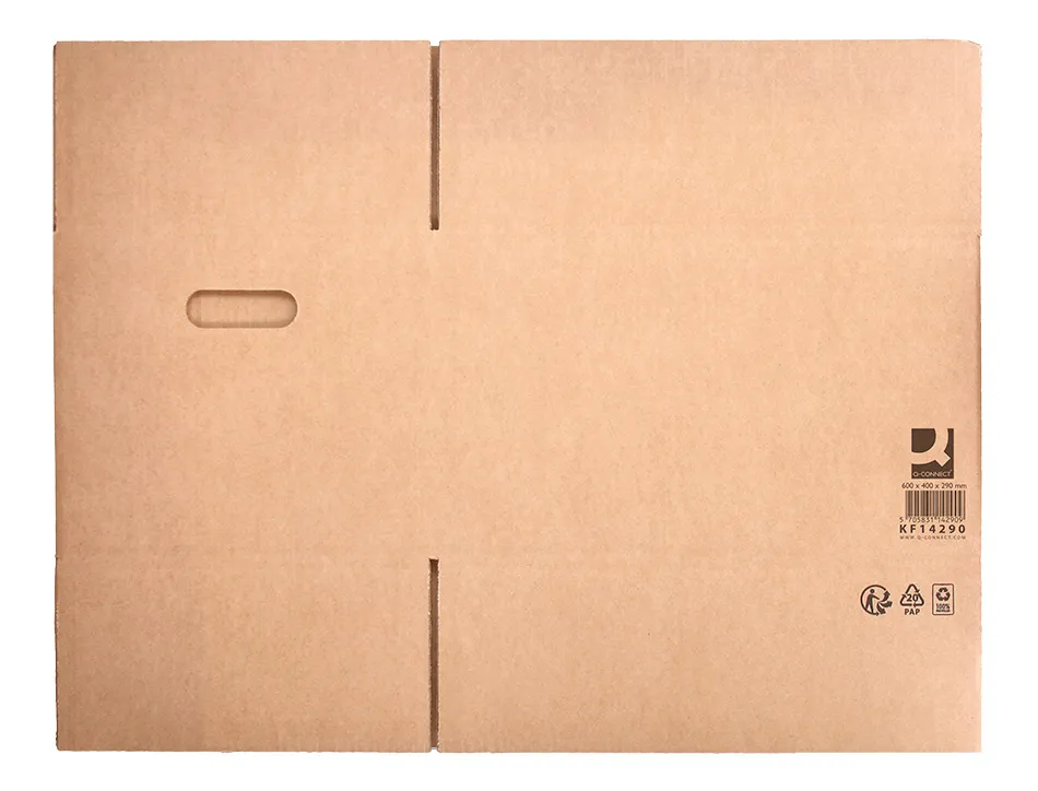 Caisse americaine q-connect ultra-resistante avec poignees double cannelure 7mm 600x400x290mm coloris kraf