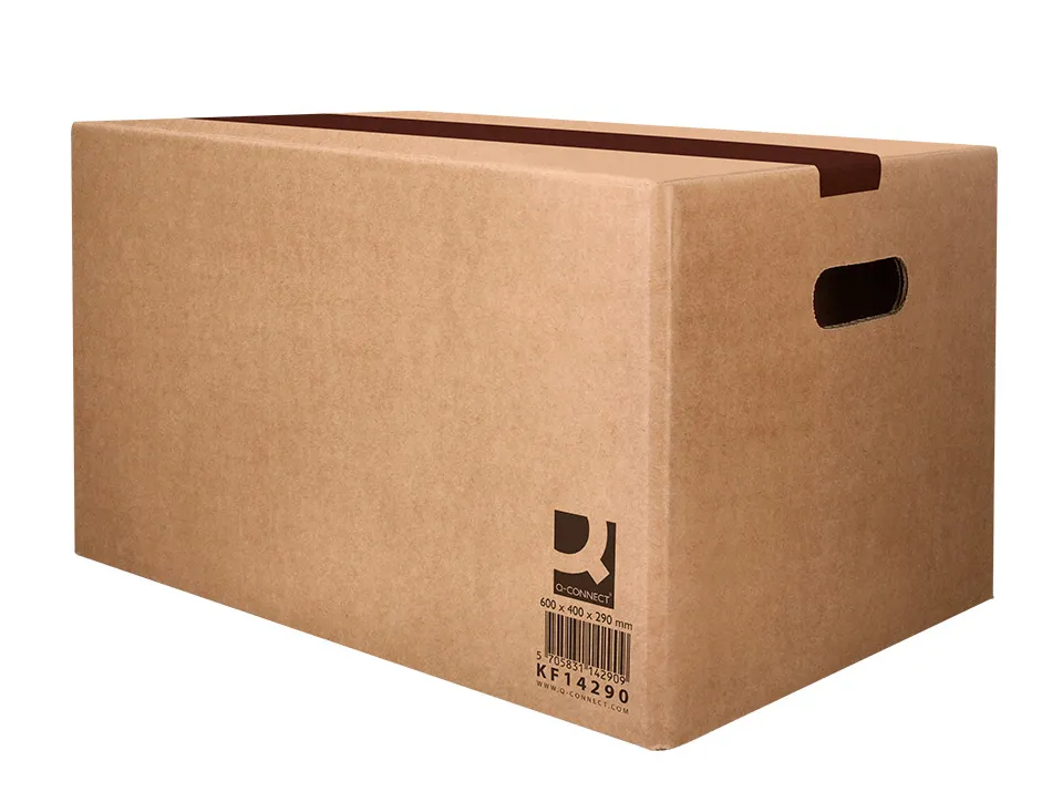 Caisse americaine q-connect ultra-resistante avec poignees double cannelure 7mm 600x400x290mm coloris kraf