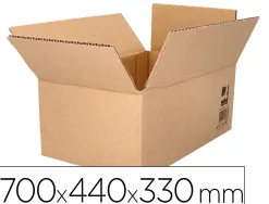 Caisse americaine q-connect ultra-resistante carton recycle double cannelure 7mm 700x440x330mm coloris kraft