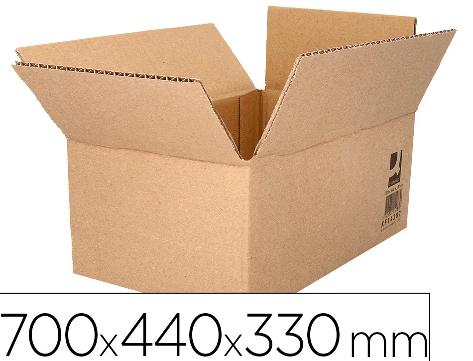 Caisse americaine q-connect ultra-resistante carton recycle double cannelure 7mm 700x440x330mm coloris kraft