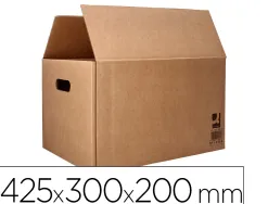 Caisse americaine q-connect fond automatique et poignees carton cannelure 5mm 425x300x200mm coloris kraft