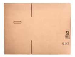 Caisse americaine q-connect fond automatique et poignees carton cannelure 5mm 425x300x200mm coloris kraft
