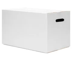 Caisse americaine q-connect ultra-resistante avec poigneesdouble cannelure 7mm 450x280x375mm coloris blanc