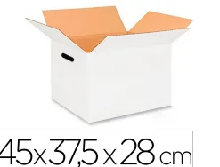 Caisse americaine q-connect ultra-resistante avec poigneesdouble cannelure 7mm 450x280x375mm coloris blanc